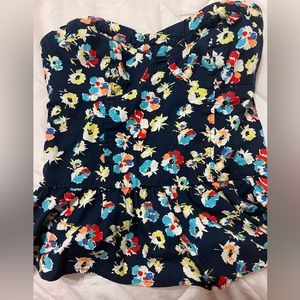 Xhilaration Target Strapless floral corset top Sweetheart neckline size small